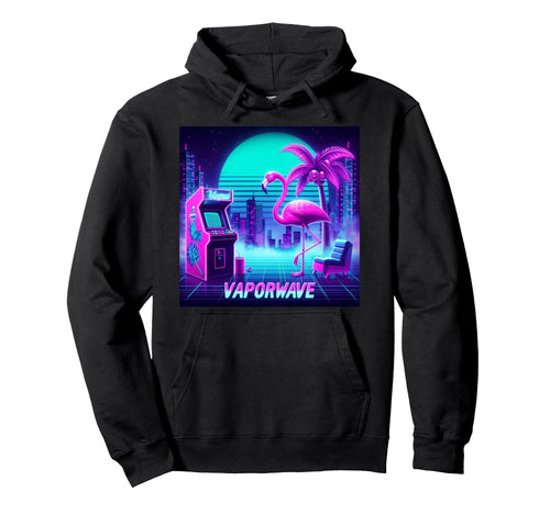 Vaporwave Aesthetic 80S 90S Vaporwave Text Hoodie - Unique Graphic Unisex - T-Shirt, Sweatshirt, Hoodie