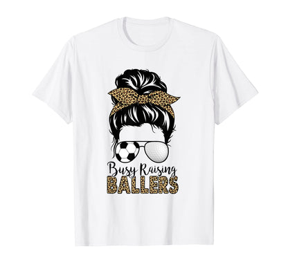 Busy Raising Ballers Soccer And Golf T-Shirt - Minimalist Print for Adults - T-Shirt, Sweatshirt, Hoodie