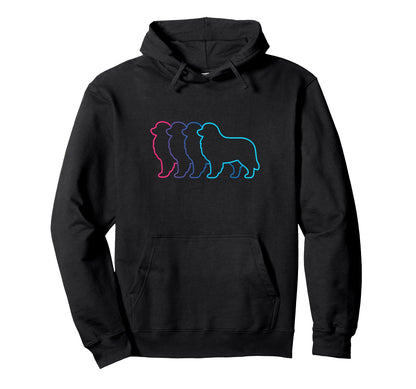 Great Pyrenees Silhouette Synthwave Hoodie - Graphic Print Unisex - T-Shirt, Sweatshirt, Hoodie
