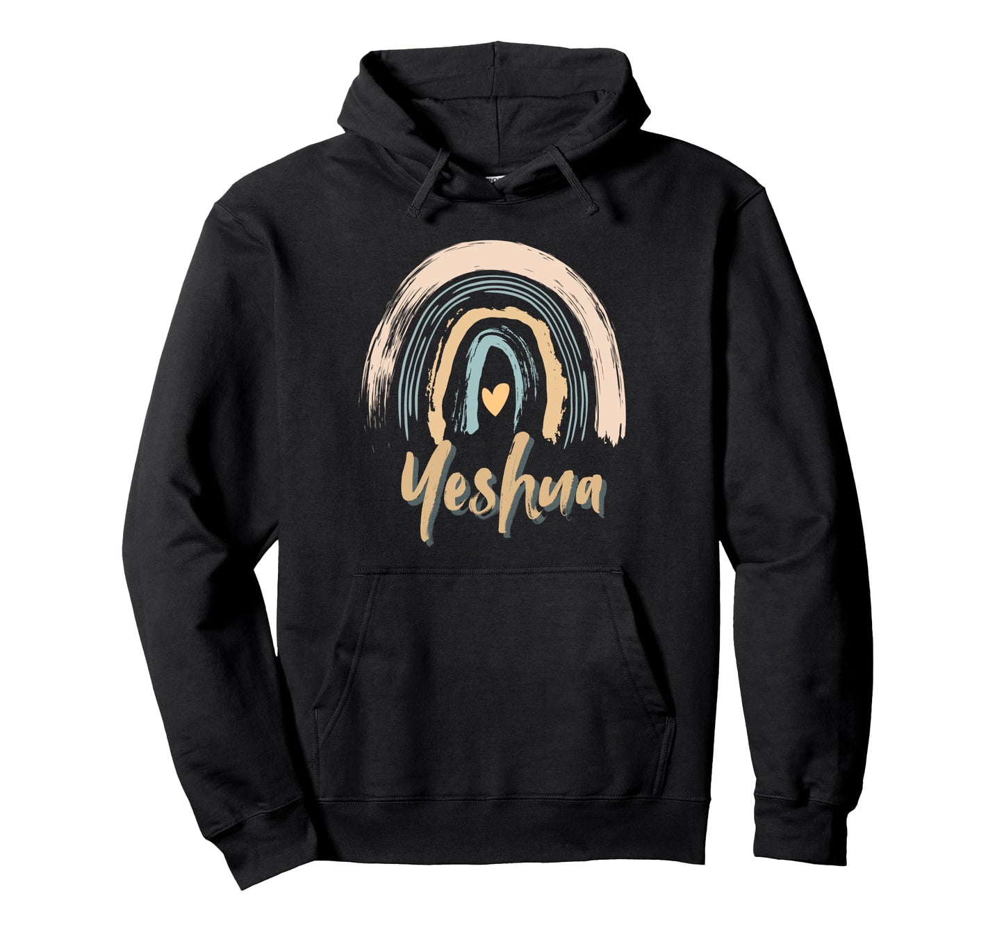Boho Rainbow Heart Religious Hoodie - Custom Art Print for Adults - T-Shirt, Sweatshirt, Hoodie