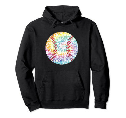 Baseball Season Tie Dye Hawaiian Flower Hoodie - Custom Art Print Unisex - T-Shirt, Sweatshirt, Hoodie