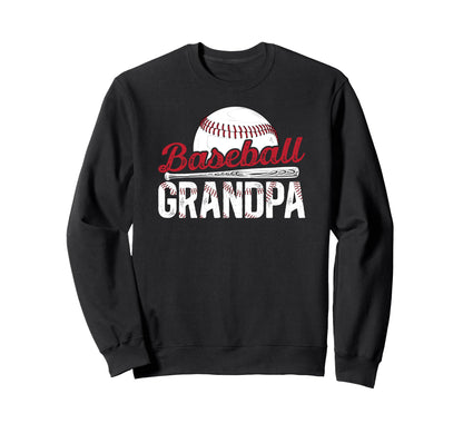 Baseball Grandpa Baseball Player Sweatshirt - Graphic Print Men Women - T-Shirt, Sweatshirt, Hoodie