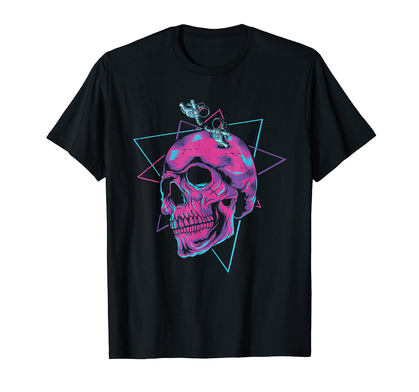 90S Aesthetics Synthwave Skull Space T-Shirt - Minimalist Print Unisex - T-Shirt, Sweatshirt, Hoodie