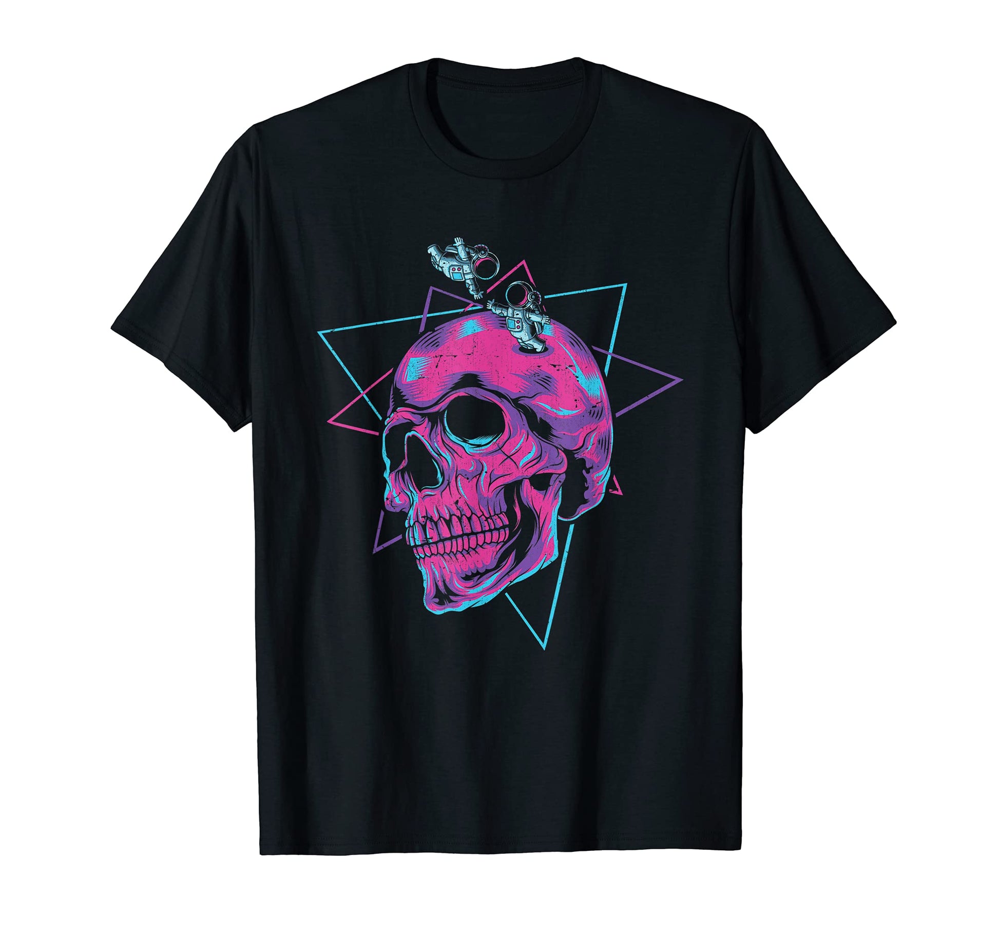 90S Aesthetics Synthwave Skull Space T-Shirt - Minimalist Print Unisex - T-Shirt, Sweatshirt, Hoodie