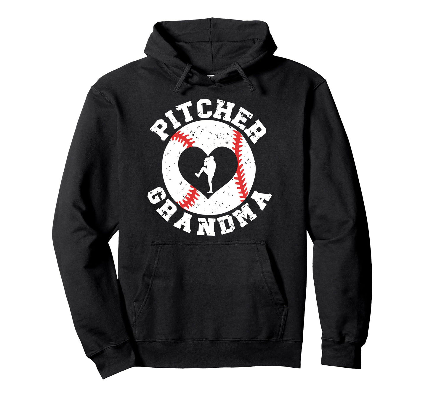 Baseball Pitcher Grandma Baseball Hoodie - Aesthetic Graphic for Adults - T-Shirt, Sweatshirt, Hoodie