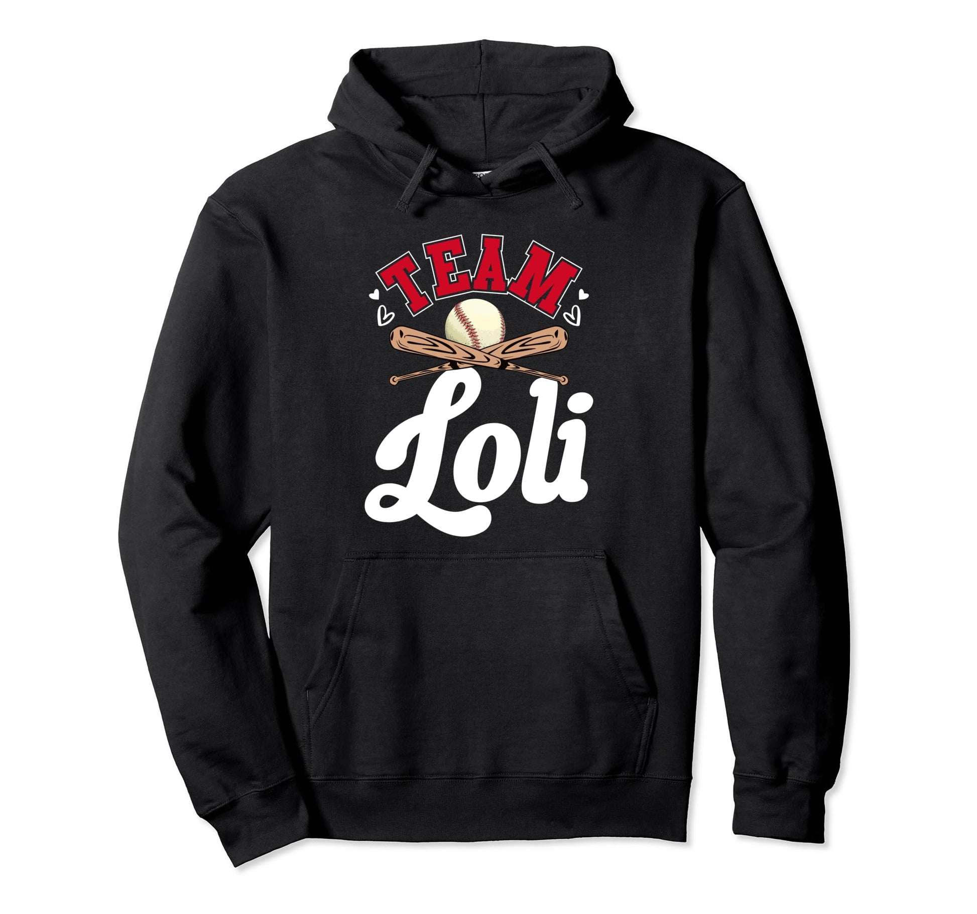 Team Loli Mothers Day Baseball Hoodie - Fun Novelty Design for Adults - T-Shirt, Sweatshirt, Hoodie