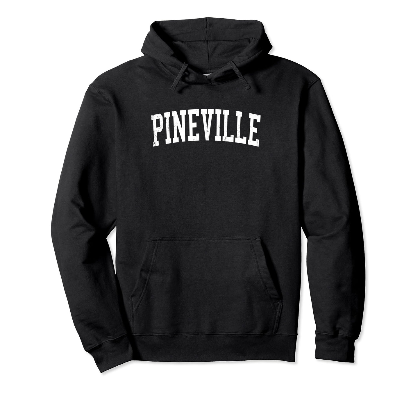 Pineville La Distressed White Varsity Hoodie - Aesthetic Graphic Men Women - T-Shirt, Sweatshirt, Hoodie