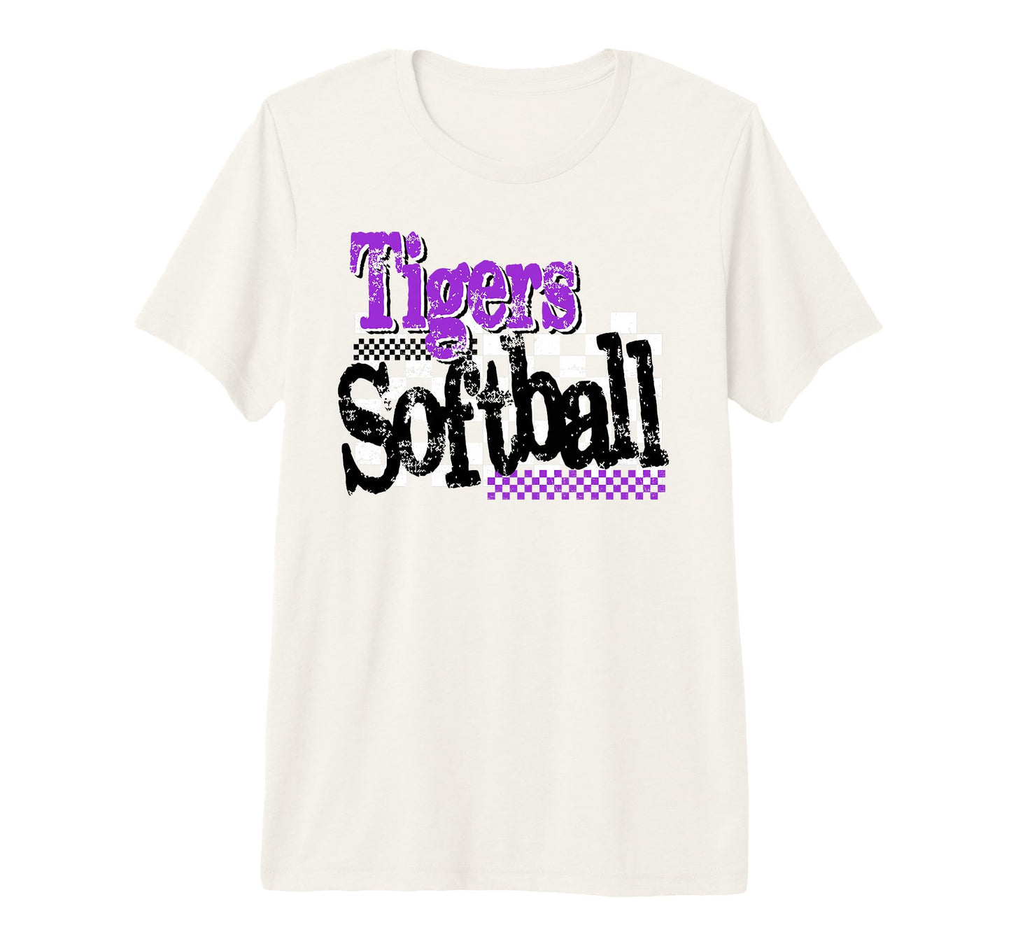 Tigers Softball Mom Purple Tiger T-Shirt - Minimalist Print for Adults - T-Shirt, Sweatshirt, Hoodie