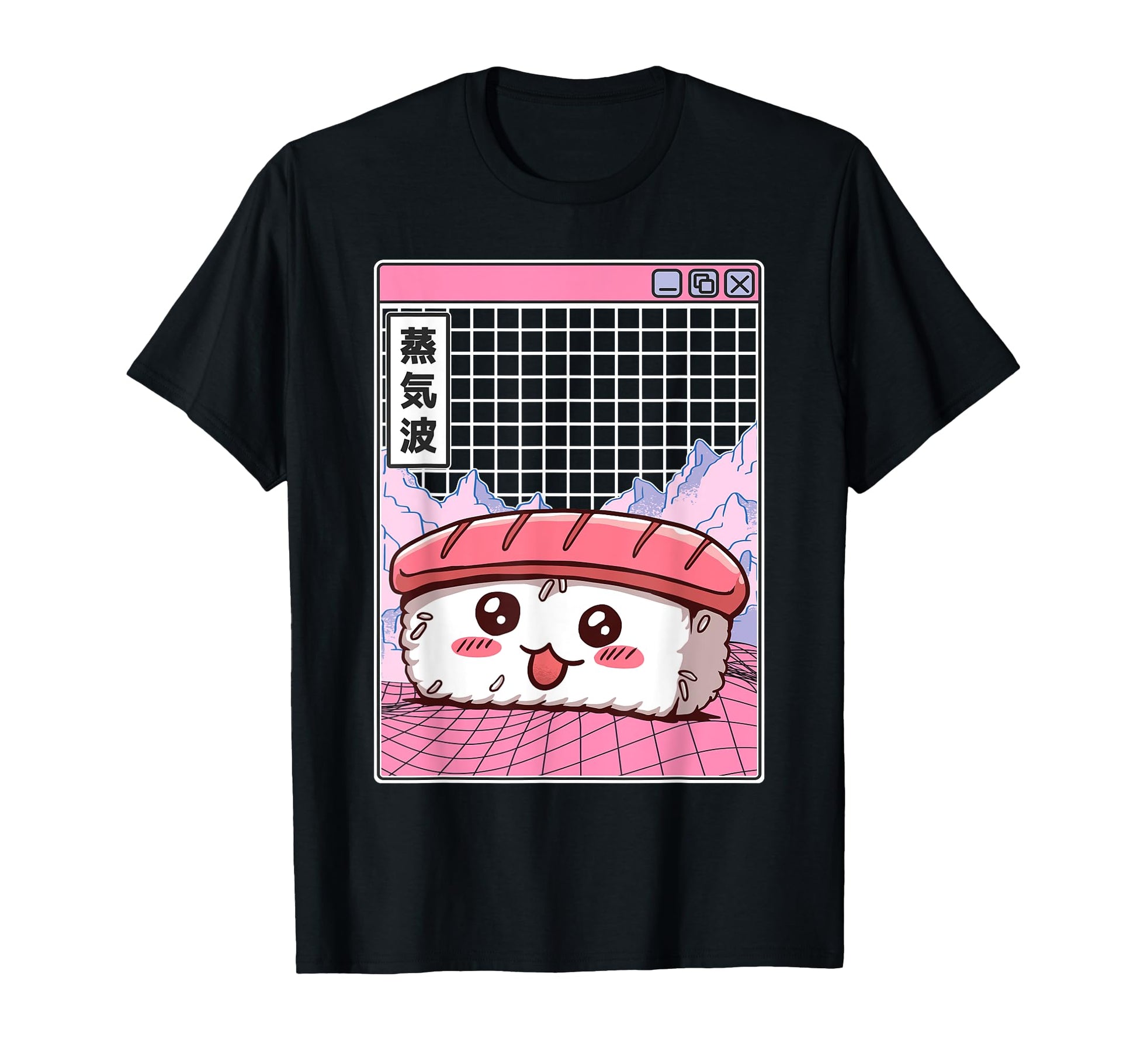 Sushi Kawaii Grid Vaporwave Aesthetic Anime T-Shirt - Trendy Graphic Unisex - T-Shirt, Sweatshirt, Hoodie
