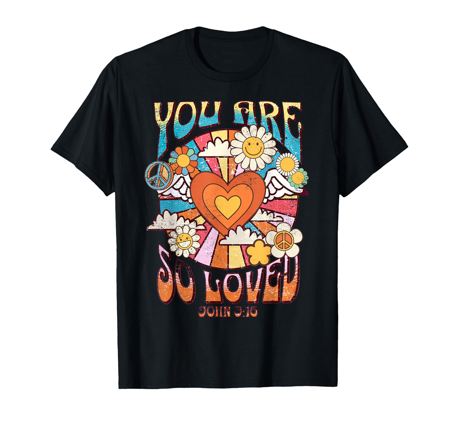 Groovy You Are So Loved John 3 16 T-Shirt - Aesthetic Graphic for Adults - T-Shirt, Sweatshirt, Hoodie