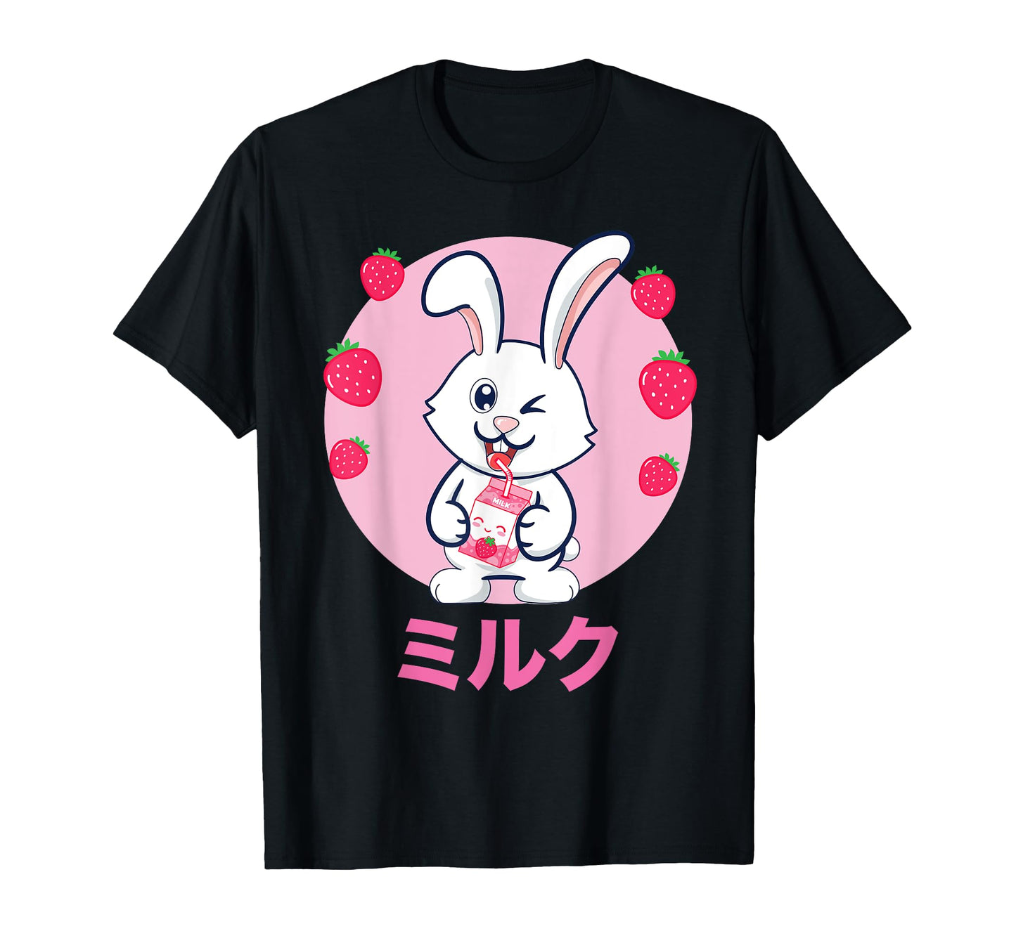 Rabbit Milkshake Vaporwave Aesthetics T-Shirt - Custom Art Print Men Women - T-Shirt, Sweatshirt, Hoodie