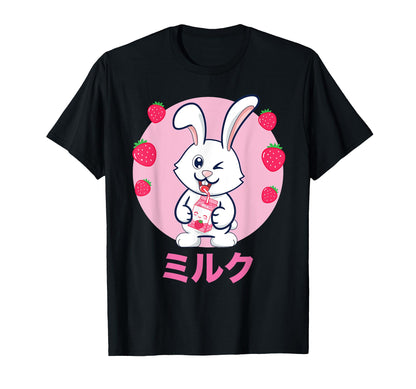 Rabbit Milkshake Vaporwave Aesthetics T-Shirt - Custom Art Print Men Women - T-Shirt, Sweatshirt, Hoodie