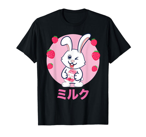 Rabbit Milkshake Vaporwave Aesthetics T-Shirt - Custom Art Print Men Women - T-Shirt, Sweatshirt, Hoodie