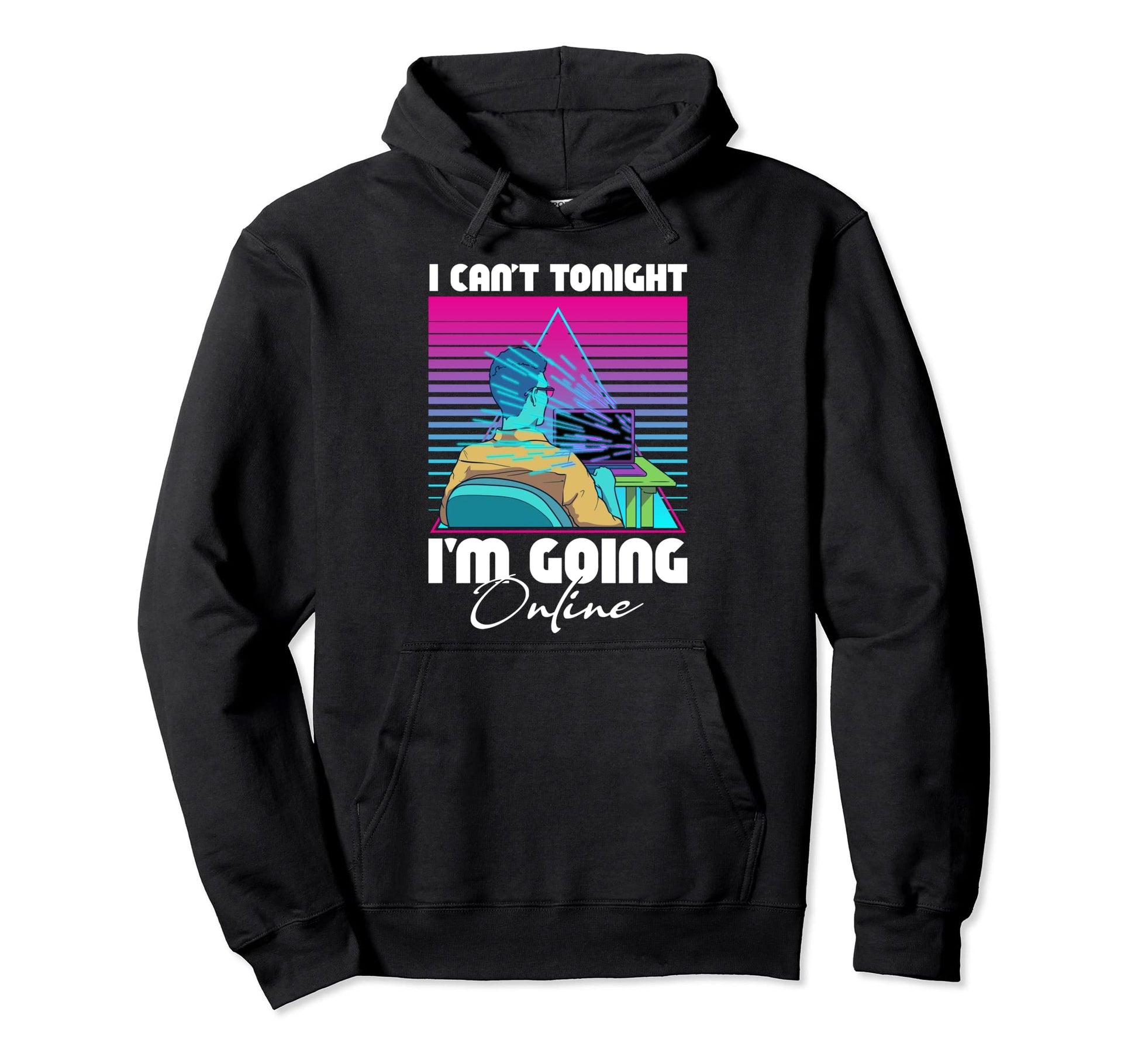 Retrowave Funny Computer Meme Online Hoodie - Trendy Graphic Men Women - T-Shirt, Sweatshirt, Hoodie