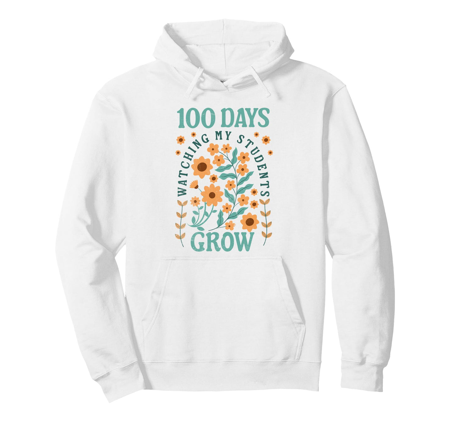 100 Days School Teacher Growing Boho Hoodie - Fun Novelty Design Unisex - T-Shirt, Sweatshirt, Hoodie