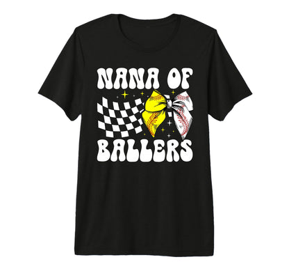 Nana Ballers Coquette Baseball Softball T-Shirt - Graphic Print for Adults - T-Shirt, Sweatshirt, Hoodie