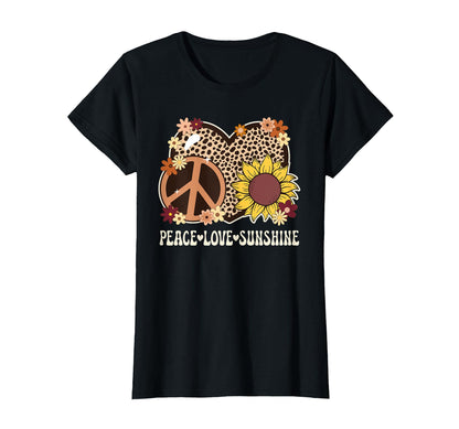 Peace Love Sunshine Cheetah T-Shirt - Casual Everyday Wear Men Women - T-Shirt, Sweatshirt, Hoodie