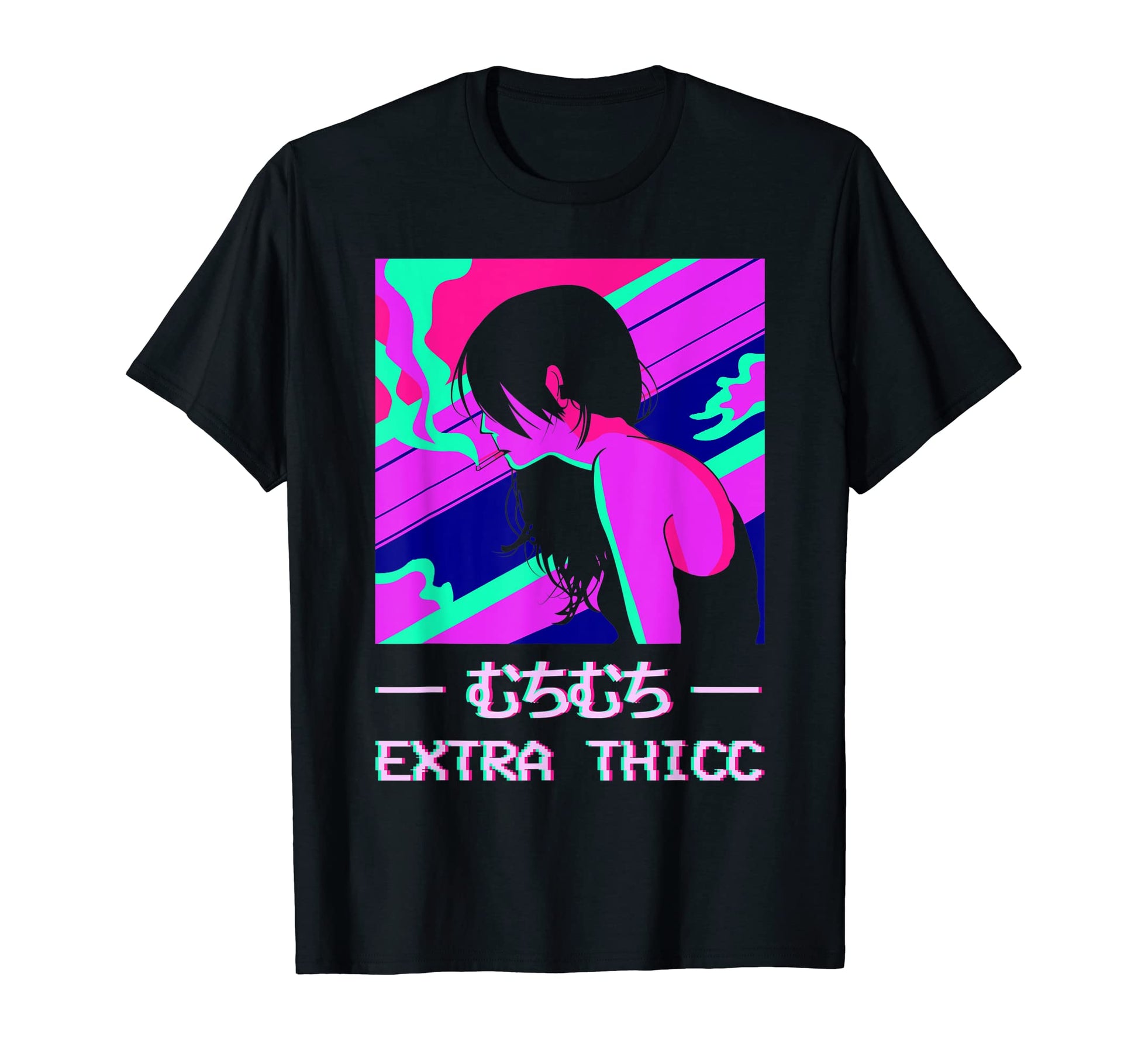 Extra Thicc Anime Japanese Vaporwave T-Shirt - Trendy Graphic Men Women - T-Shirt, Sweatshirt, Hoodie