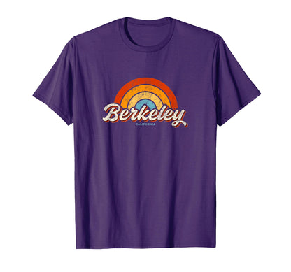 Berkeley California Ca Rainbow 70S T-Shirt - Custom Art Print Unisex - T-Shirt, Sweatshirt, Hoodie