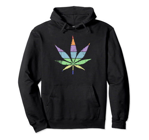 Rainbow Pot Leaf Hoodie - Trendy Graphic Unisex - T-Shirt, Sweatshirt, Hoodie