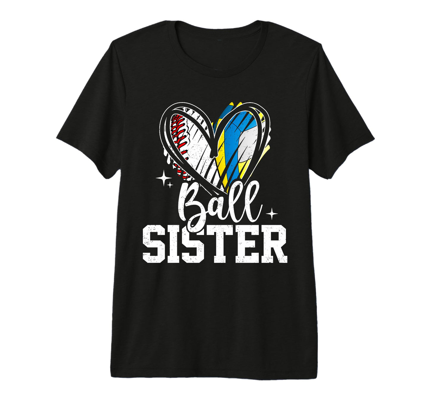 Ball Sister Baseball Volleyball Sister T-Shirt - Trendy Graphic for Adults - T-Shirt, Sweatshirt, Hoodie