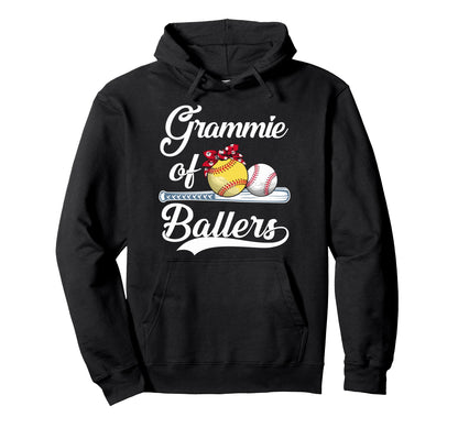 Grammie Ballers Funny Baseball Softball Hoodie - Fun Novelty Design Unisex - T-Shirt, Sweatshirt, Hoodie