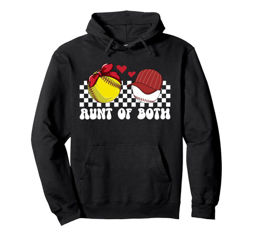 Aunt Both Proud Softball Baseball Aunt Hoodie - Streetwear Style Men Women - T-Shirt, Sweatshirt, Hoodie