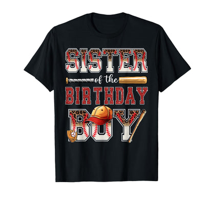 Sister Birthday Baseball Player Bday T-Shirt - Minimalist Print Men Women - T-Shirt, Sweatshirt, Hoodie