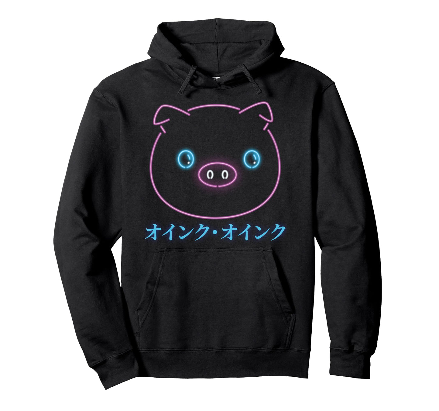 Anime Vaporwave Pig Japanese Aesthetics Hoodie - Graphic Print for Adults - T-Shirt, Sweatshirt, Hoodie