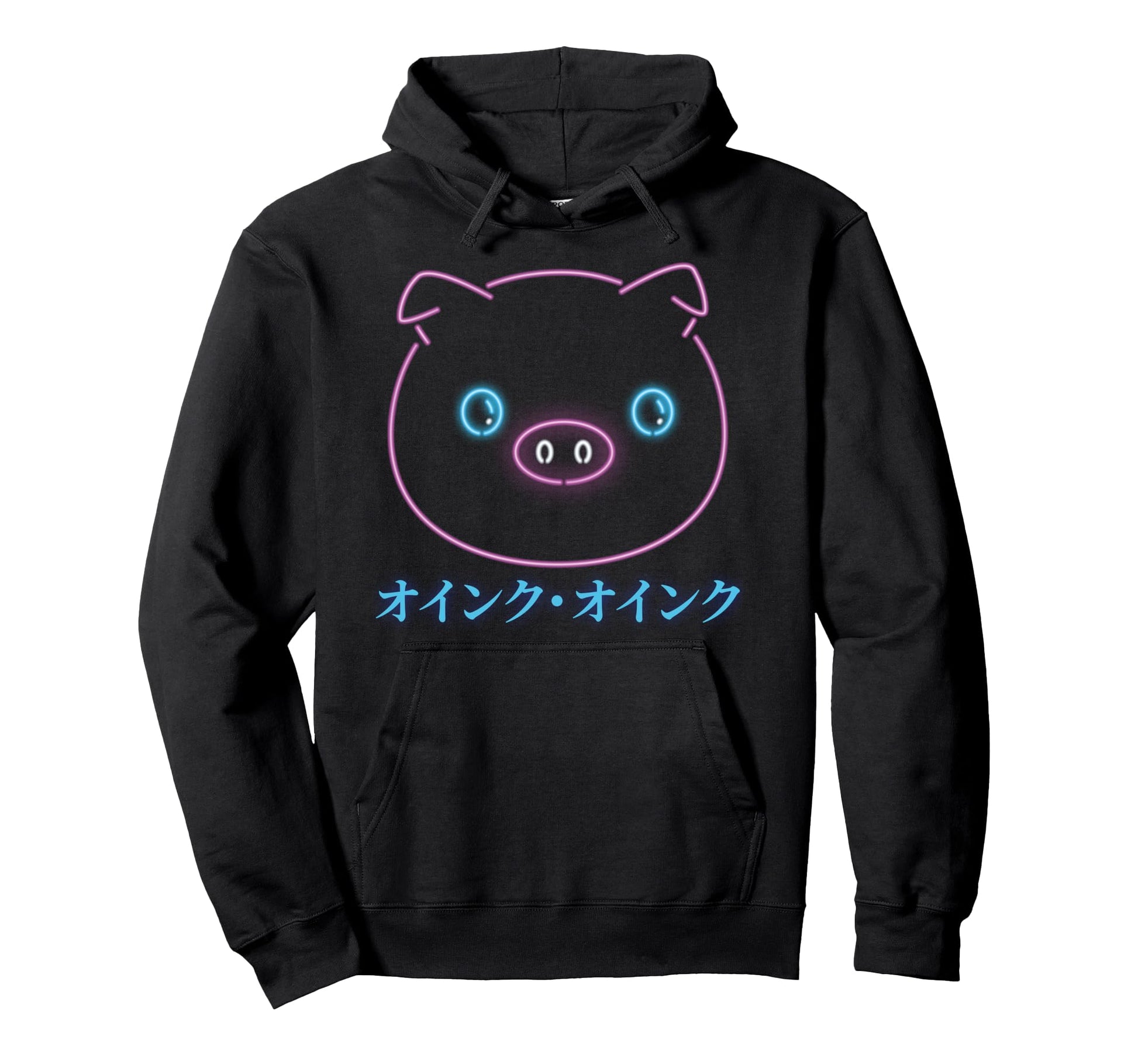 Anime Vaporwave Pig Japanese Aesthetics Hoodie - Graphic Print for Adults - T-Shirt, Sweatshirt, Hoodie
