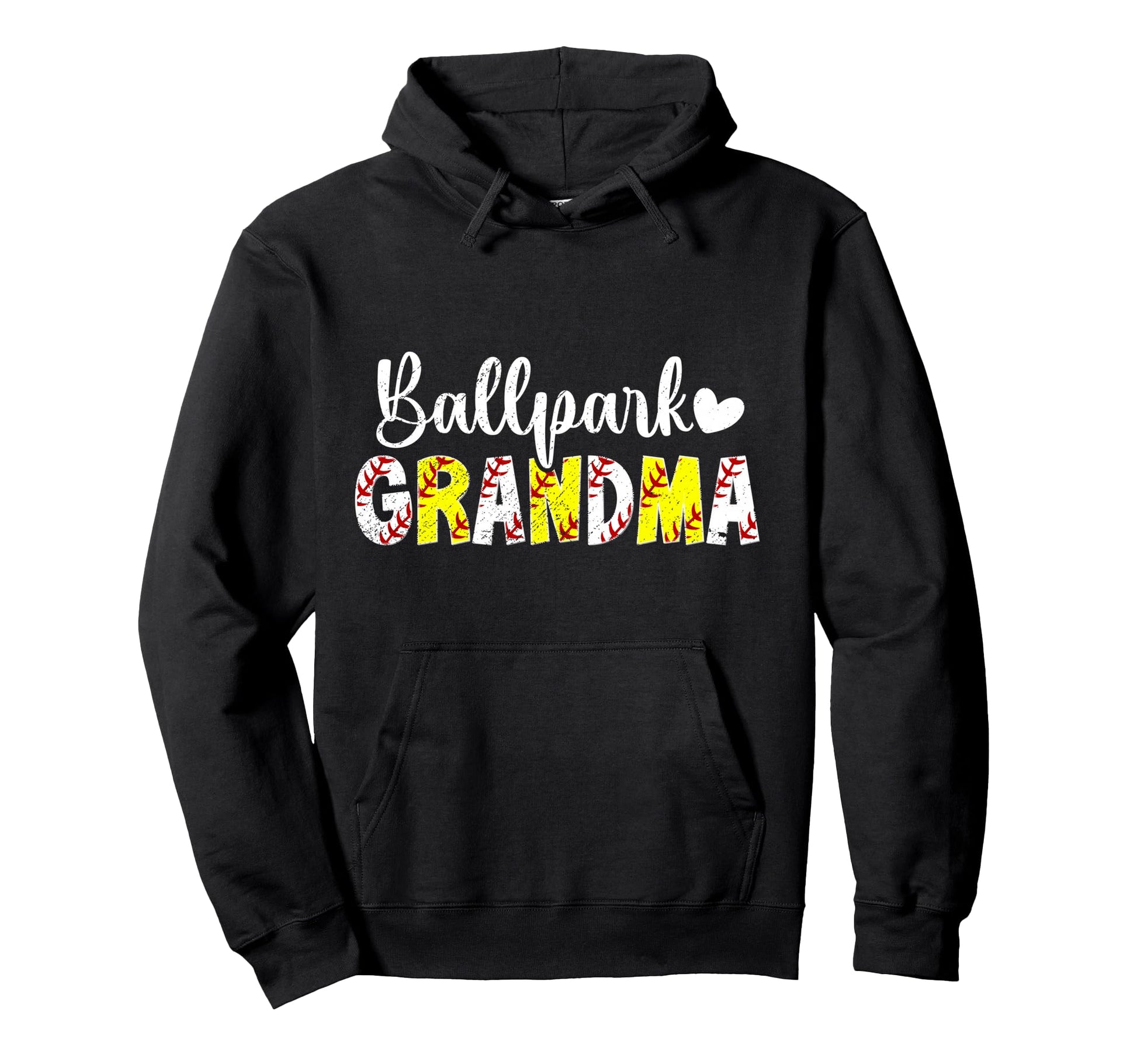 Ballpark Grandma Proud Baseball Hoodie - Novelty Apparel Men Women - T-Shirt, Sweatshirt, Hoodie