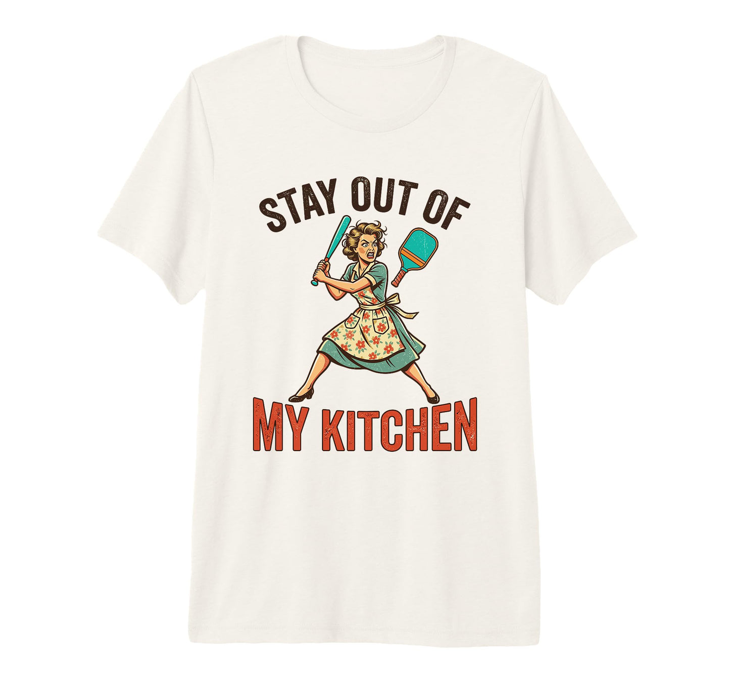 Floral Apron Mom Fun Angry Womens T-Shirt - Fun Novelty Design Unisex - T-Shirt, Sweatshirt, Hoodie