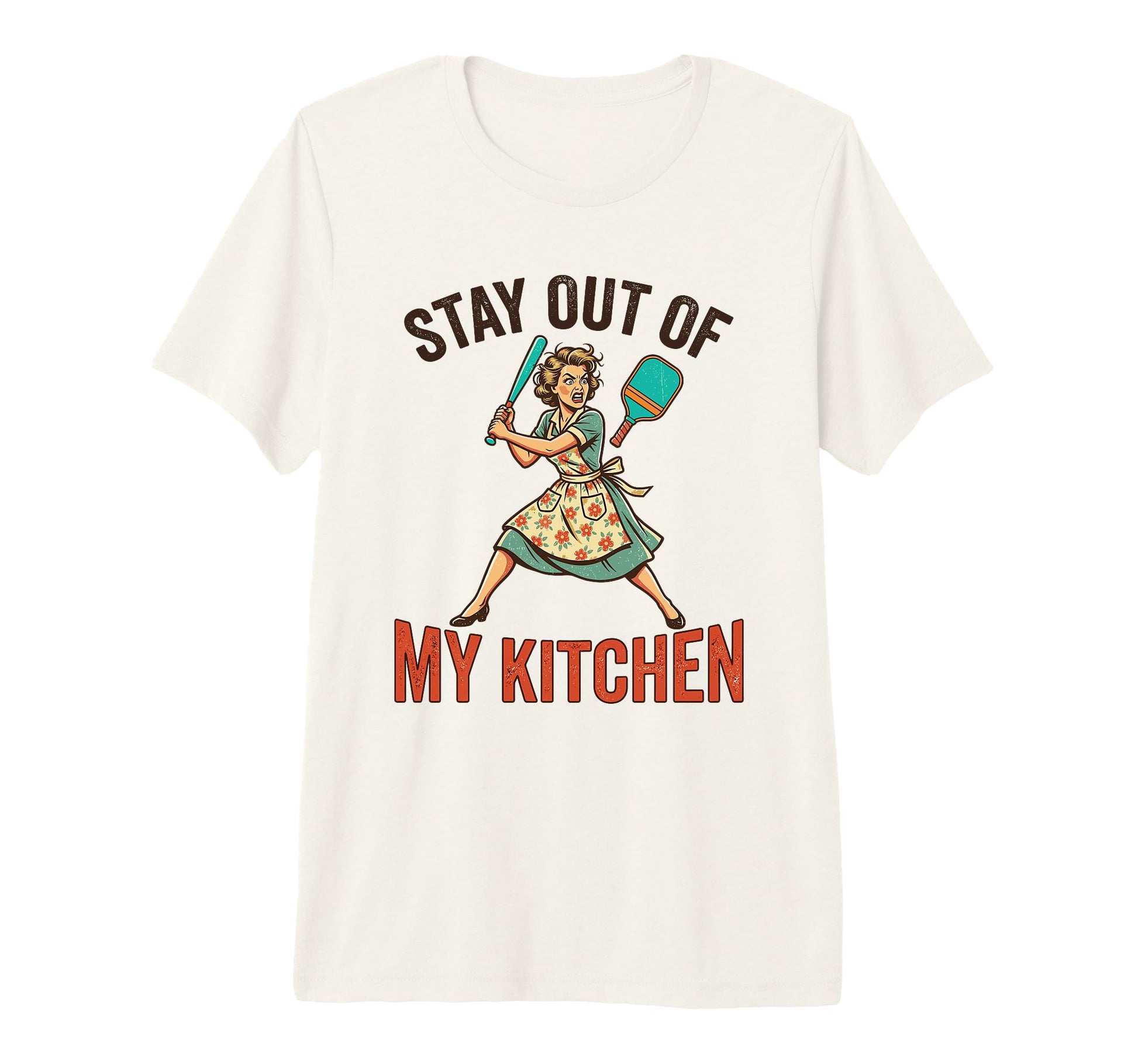 Floral Apron Mom Fun Angry Womens T-Shirt - Fun Novelty Design Unisex - T-Shirt, Sweatshirt, Hoodie