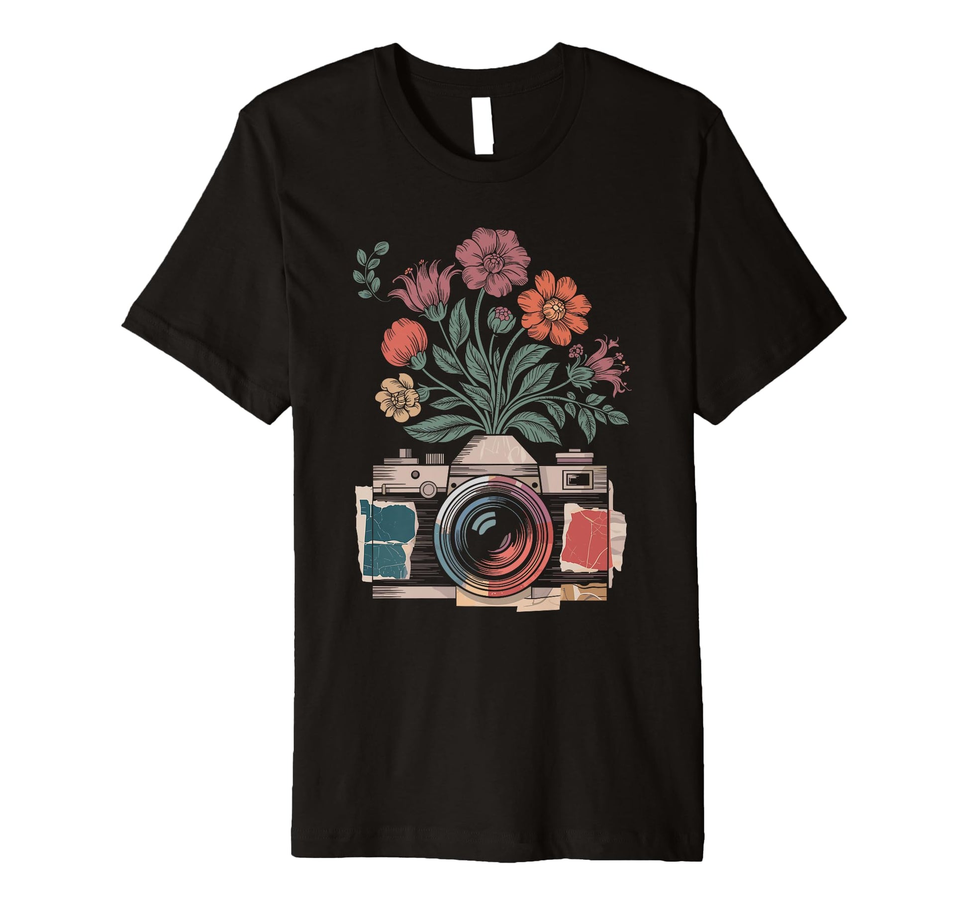 Camera Photography Art Floral T-Shirt - Casual Everyday Wear Unisex - T-Shirt, Sweatshirt, Hoodie