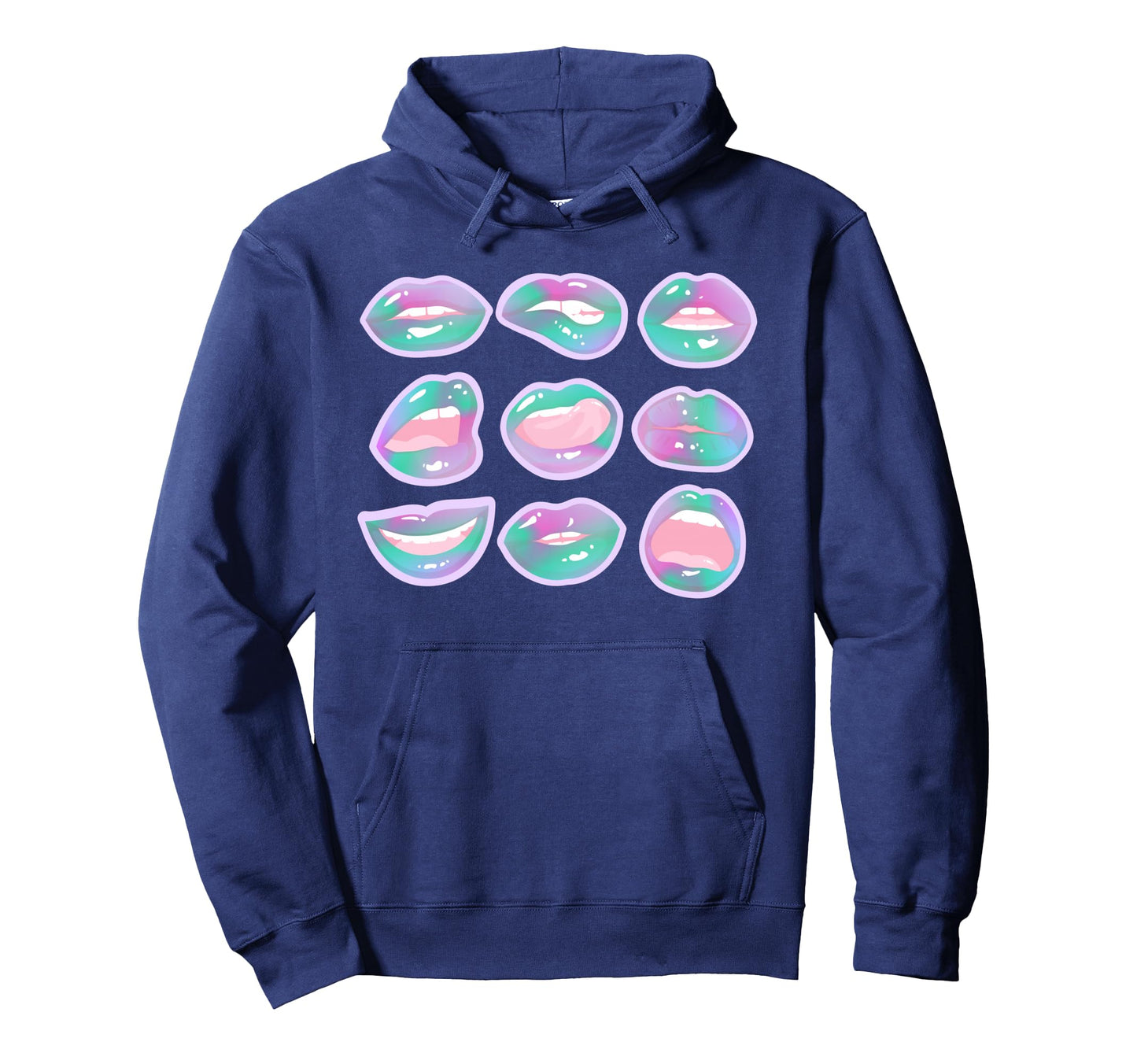 Colorful Rainbow Lips Collection Rainbow Hoodie - Unique Graphic Unisex - T-Shirt, Sweatshirt, Hoodie