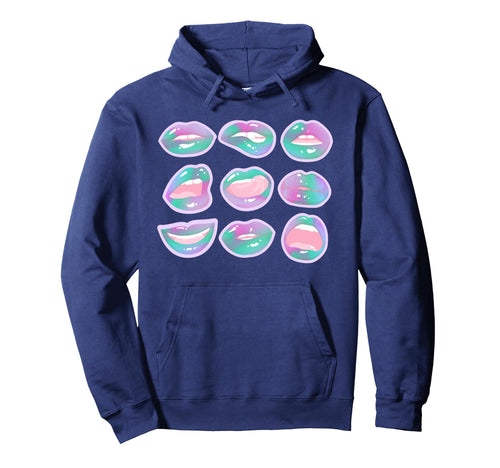 Colorful Rainbow Lips Collection Rainbow Hoodie - Unique Graphic Unisex - T-Shirt, Sweatshirt, Hoodie