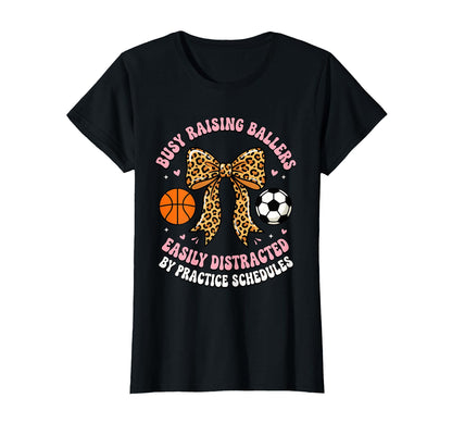 Busy Raising Ballers Easily T-Shirt - Minimalist Print for Adults - T-Shirt, Sweatshirt, Hoodie