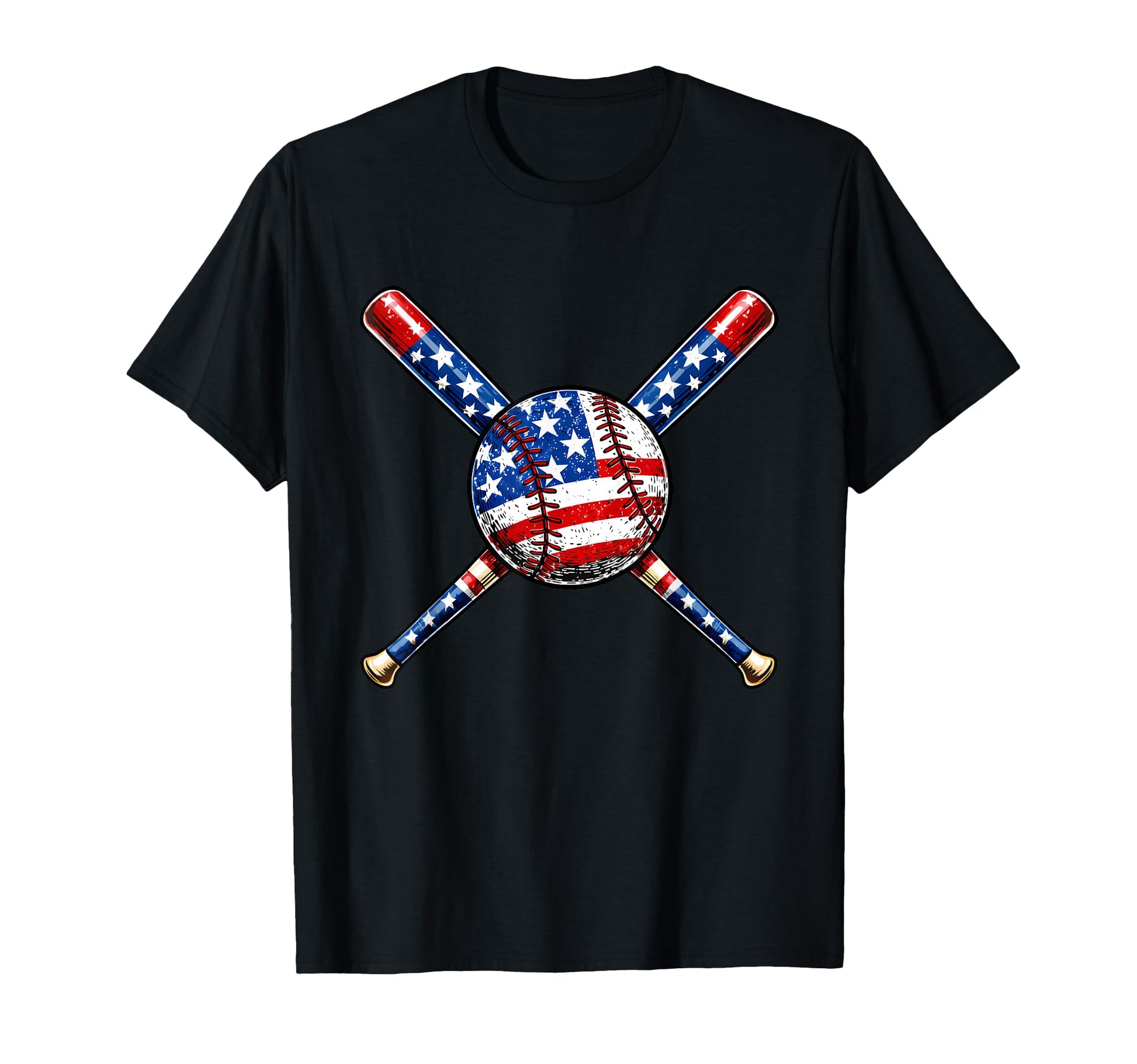 American Baseball Flag Patriotic 4Th July T-Shirt - Custom Art Print Unisex - T-Shirt, Sweatshirt, Hoodie