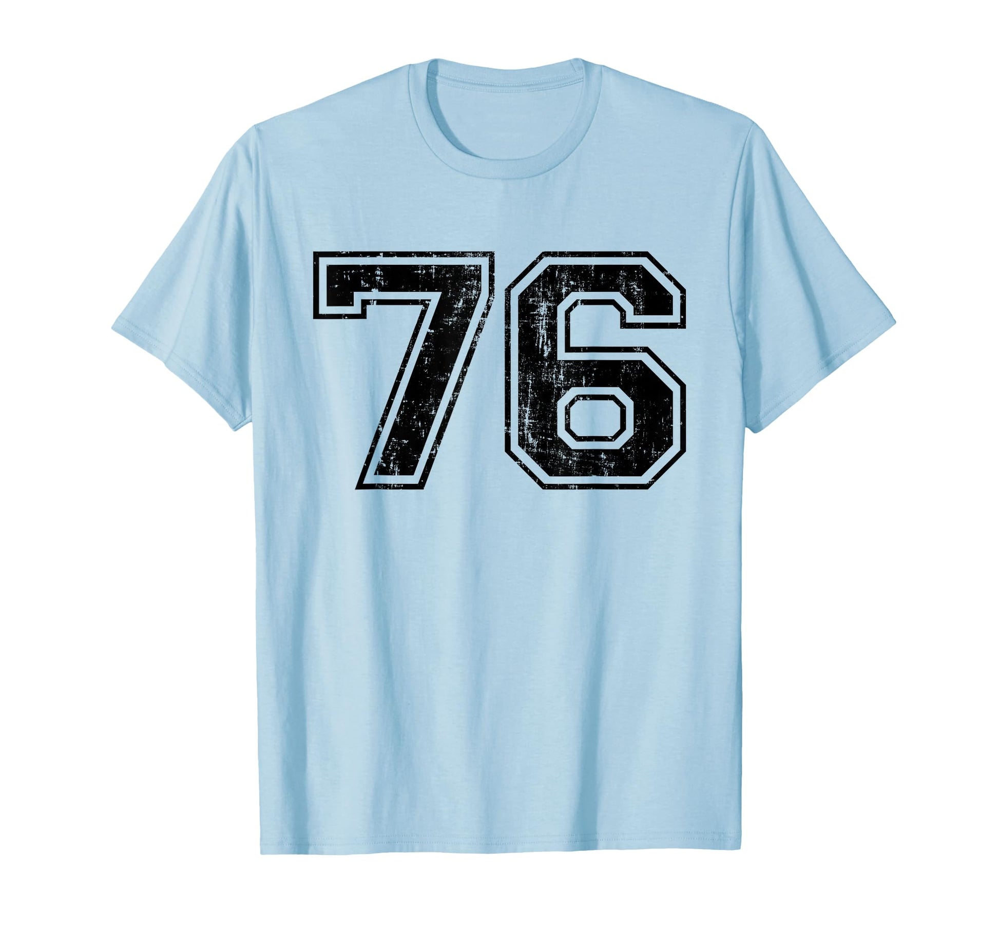 Number 76 Varsity Distressed Sport Team T-Shirt - Streetwear Style Unisex - T-Shirt, Sweatshirt, Hoodie