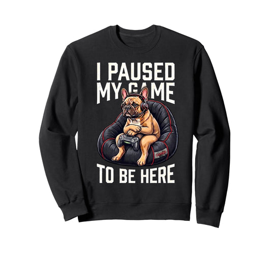 I Paused My Game To Be Here Funny Sweatshirt - Unique Graphic Men Women - T-Shirt, Sweatshirt, Hoodie