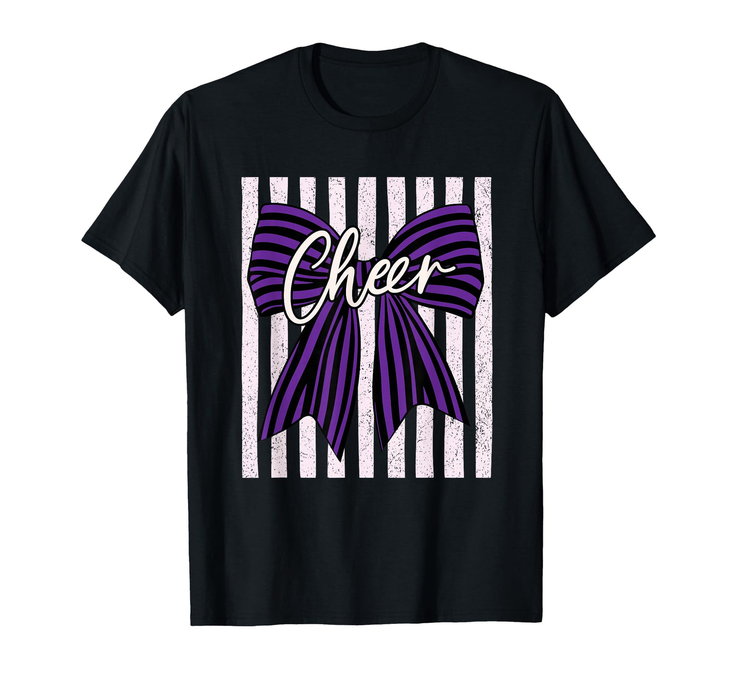 Coquette Preppy Stripe Bow Cheer T-Shirt - Fun Novelty Design for Adults - T-Shirt, Sweatshirt, Hoodie