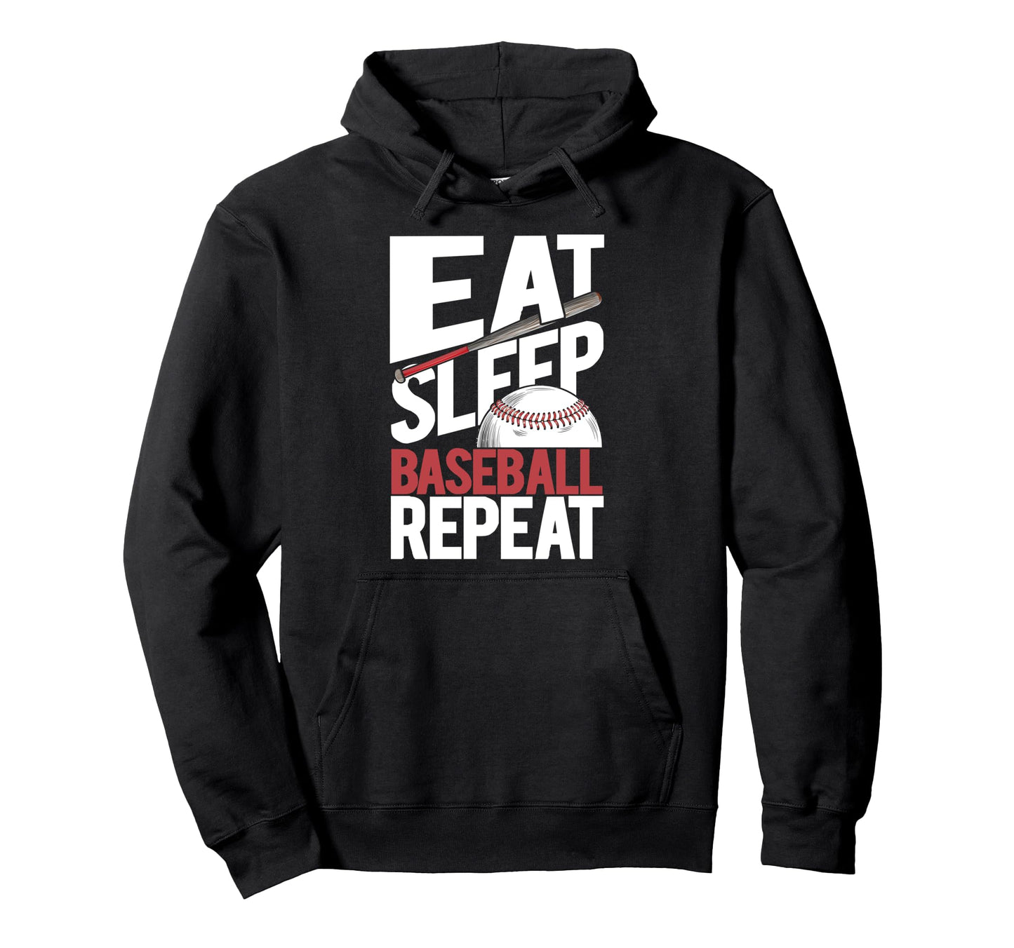 Eat Sleep Baseball Repeat Baseball Player Hoodie - Trendy Graphic Men Women - T-Shirt, Sweatshirt, Hoodie