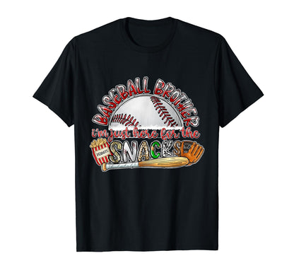 Baseball Brother Im Just Here Snacks T-Shirt - Trendy Graphic for Adults - T-Shirt, Sweatshirt, Hoodie