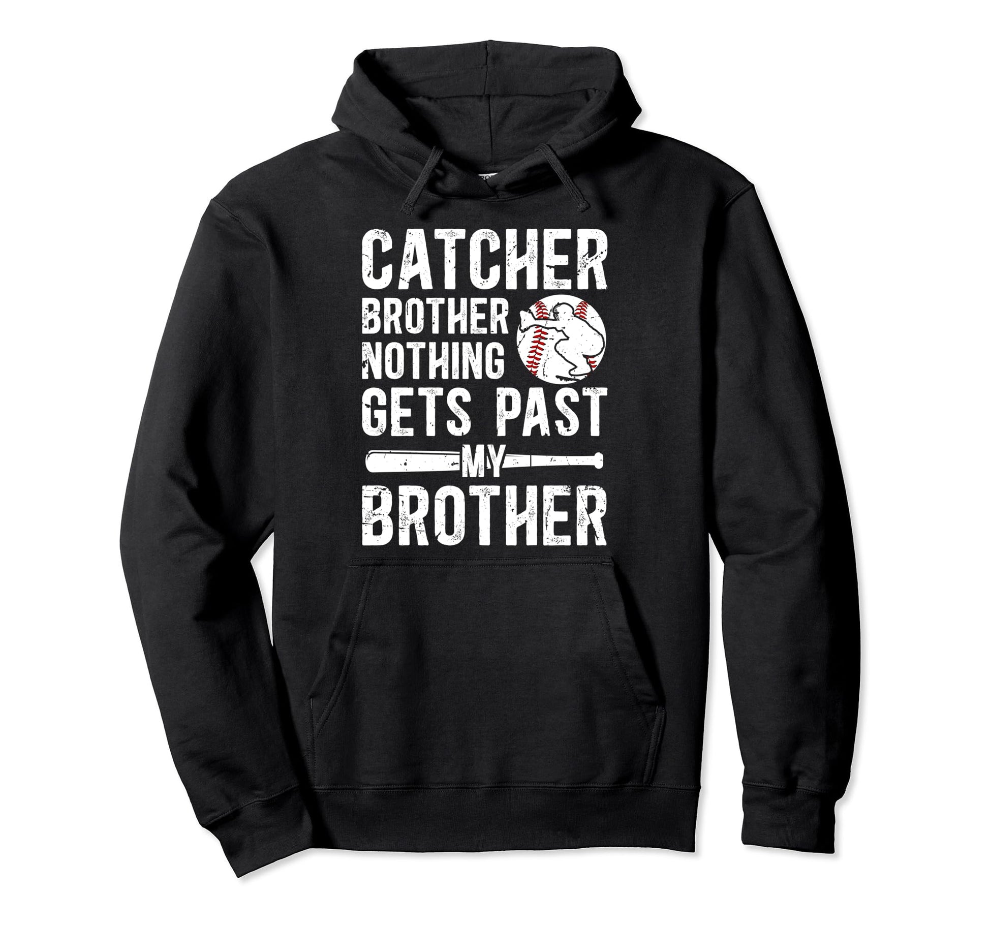 Proud Baseball Catcher Brother Baseball Hoodie - Unique Graphic Unisex - T-Shirt, Sweatshirt, Hoodie