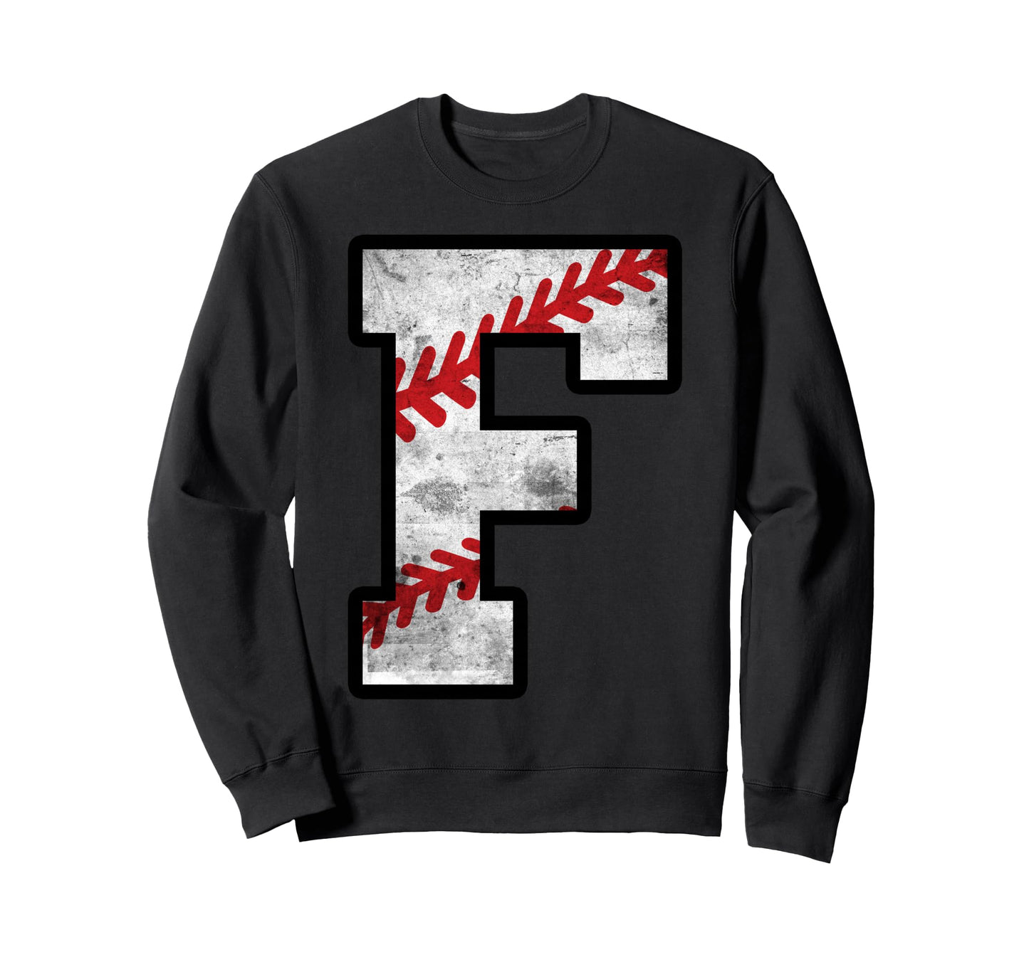 Distressed Baseball Letter F Sweatshirt - Aesthetic Graphic Men Women - T-Shirt, Sweatshirt, Hoodie