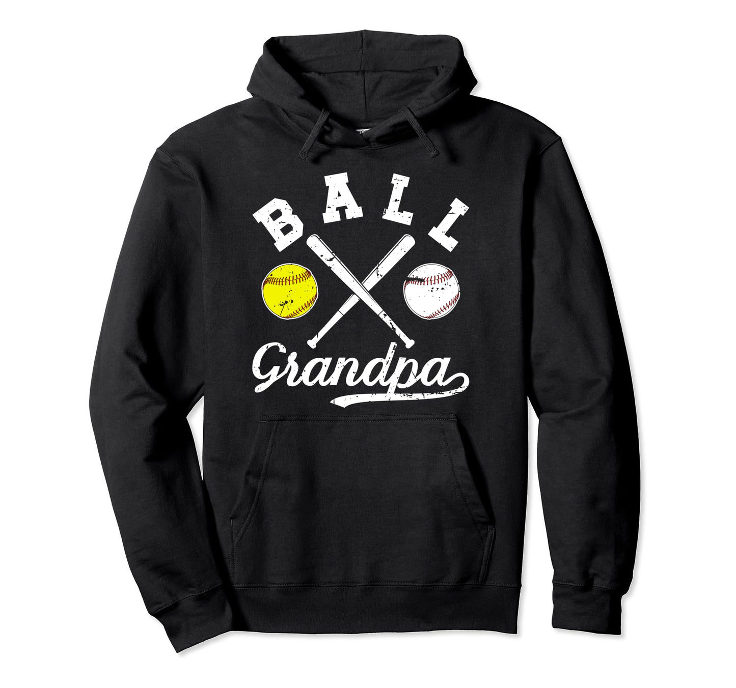 Ball Grandpa Softball Baseball Grandpa Hoodie - Novelty Apparel for Adults - T-Shirt, Sweatshirt, Hoodie