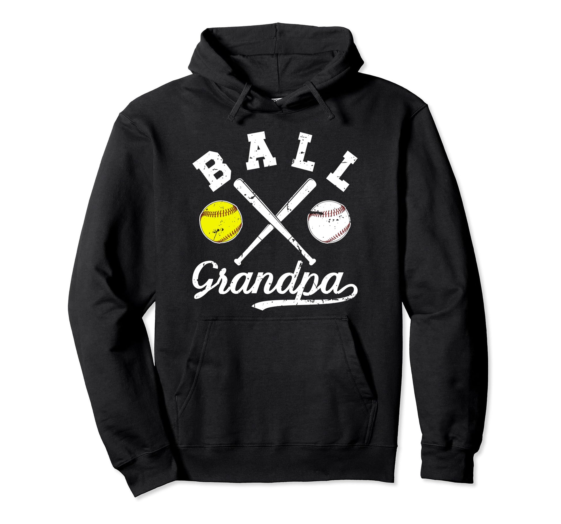 Ball Grandpa Softball Baseball Grandpa Hoodie - Novelty Apparel for Adults - T-Shirt, Sweatshirt, Hoodie