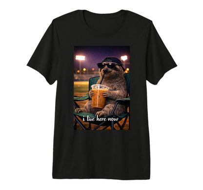 Funny Sloth Ballfield Baseball Field T-Shirt - Minimalist Print for Adults - T-Shirt, Sweatshirt, Hoodie