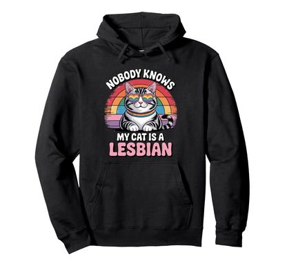 Funny Lesbian Cat Pride Lgbtq Rainbow Hoodie - Fun Novelty Design Unisex - T-Shirt, Sweatshirt, Hoodie