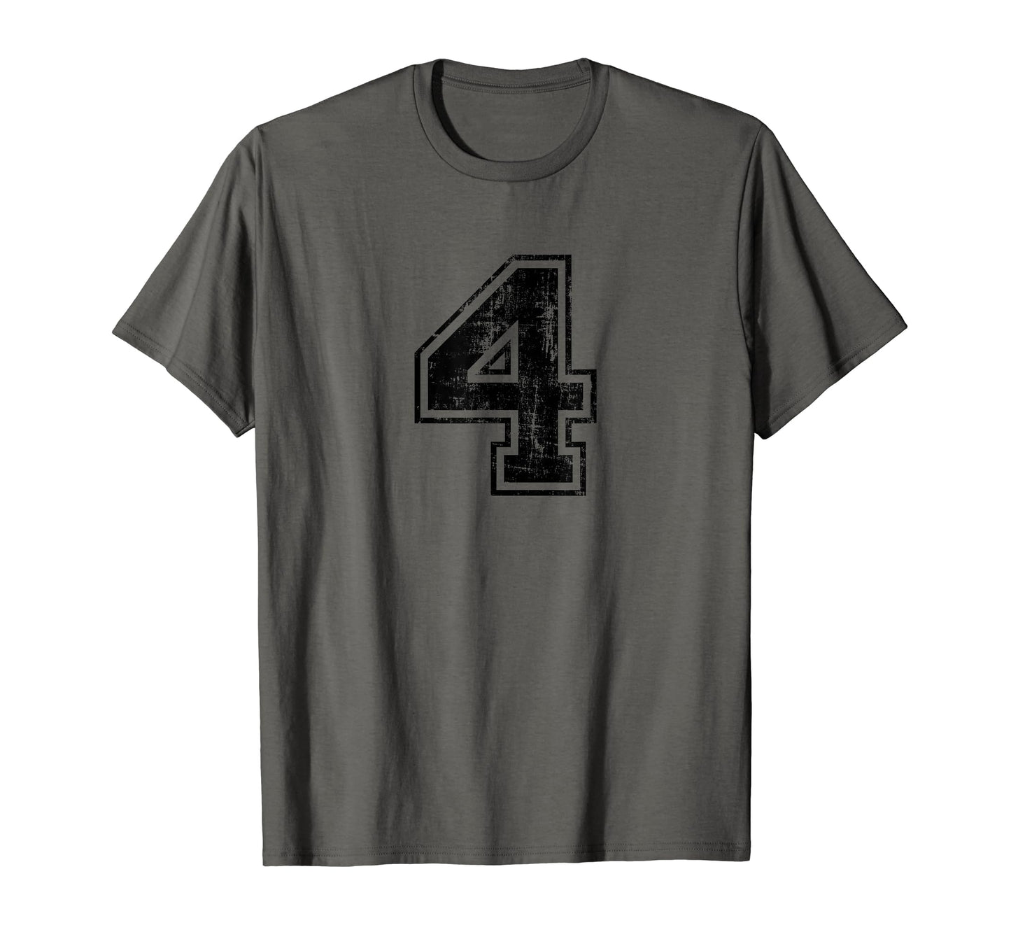 Number 4 Four Varsity Distressed T-Shirt - Casual Everyday Wear Men Women - T-Shirt, Sweatshirt, Hoodie
